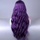 Dark Purple Long Curly Wavy Hair Wig for Women With Bangs Purple Wig Heat Resistant Synthetic Hair Wigs for Daily Use Cosplay Wig With Wig Cap
