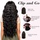 REECHO 18" 1-Pack 3/4 Full Head Curly Wavy Clips in on Synthetic Hair Extensions HE008 Hairpieces for Women 5 Clips 4.0 Oz per Piece - Dark Brown