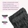 REECHO 16" 1-Pack 3/4 Full Head Curly Wavy Clips in on Synthetic Hair Extensions HE008 Hairpieces for Women 5 Clips 3.9 Oz per Piece - Natural Black
