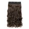 REECHO 24" 1-pack 3/4 Full Head Curly Wave Clips in on Synthetic Hair Extensions HE008 Hair pieces for Women 5 Clips 4.5 Oz Per Piece - Dark Chocolate Brown