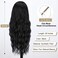 BOGSEA Black Wigs with Bangs Long Wig for Women Long Wavy Wigs with Bangs Synthetic Heat Resistant Fiber Wigs for Daily Party 26 Inch