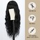 BOGSEA Black Wigs with Bangs Long Wig for Women Long Wavy Wigs with Bangs Synthetic Heat Resistant Fiber Wigs for Daily Party 26 Inch