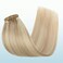 Elailite Clip in Human Hair Extensions, 125g 14 Inch 7pcs #16P22 Light Blonde Highlighted Golden Blonde 100 Real Human Hair, Double Weft Soft Natural Straight Brazilian Remy Human Hair for Women