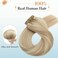 Elailite Clip in Human Hair Extensions, 125g 14 Inch 7pcs #16P22 Light Blonde Highlighted Golden Blonde 100 Real Human Hair, Double Weft Soft Natural Straight Brazilian Remy Human Hair for Women