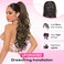 REECHO Ponytail Extension, 26 Inch Drawstring Ponytail Extension Long Curly Wavy Pony Tails Hair Extensions Natural Fake Synthetic Clip in Ponytail Hairpiece for Women Daily, Natural Black