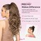REECHO Ponytail Extension, 24" Claw Clip in Ponytail Extensions Long Curly Wavy Ponytail Hair Extension Jaw Clip on Pony Tails Hairpiece for Women - Chocolate Brown with Highlights