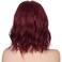 morvally Red Wigs for Women Burgundy Red Wig with Bangs Short Dark Wine Red Wavy Synthetic Hair Bob Wigs for Womens Daily Wear 12 Inch