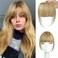 Clip in Bangs 100% Real Human Hair Pieces Hair Clip on bangs for women Faux Bangs Clip in Hair Extensions with Hair Roller for Daily Wear(5.5 * 6 Inch, Blonde)