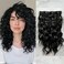 4PCS Clip in Hair Extensions 12" Short Curly Wavy Hair Pieces Black Hair Extensions Invisible Lace Weft Natural Soft Hairpieces for Women