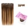 Winsky Hair Extensions Real Human Hair - One Piece Brown Balayage Remy Hair Extensions Clip on 90gram for Women (20inch, #4T27P4)