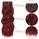 4PCS Clip in Hair Extensions 20Inch Long Wavy Hair Extensions Clip ins Synthetic Thick Hair Piece for Women (Red)