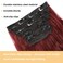 4PCS Clip in Hair Extensions 20Inch Long Wavy Hair Extensions Clip ins Synthetic Thick Hair Piece for Women (Red)