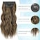 KooKaStyle Clip in Synthetic Highlight Hair Extensions Long Wavy 4PCS Thick Hairpieces Balayage Chocolate Brown to Caramel Blonde Fiber Double Weft Natural Hair Extensions 20 Inch for Women
