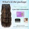 KooKaStyle Clip in Long Wavy Synthetic Hair Extension 20 Inch 4PCS Balayage Dark Brown to Chestnut Hairpieces Fiber Thick Double Weft Hair Extension for Women