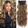 KooKaStyle Clip in Synthetic Hair Extensions Long Wavy 4PCS Honey Blonde Mixed Light Fiber Double Weft Natural Hair Extensions 20 Inch for Women