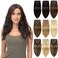 Rose bud Clip in Hair Extensions Real Human Hair 2Pcs 6Clips 14Inch 40g Natural Hair Extensions Human Hair Dark Brown