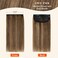 S-noilite Hair Extensions for Short Hair Clip in Human Hair 2PCS 2 Clips Balayage Clip in Hairpieces Remy Hair For Women with Thinning Hair Add Hair Volume 4 Inch Medium Brown/Dark Blonde