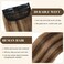 S-noilite Hair Extensions for Short Hair Clip in Human Hair 2PCS 2 Clips Balayage Clip in Hairpieces Remy Hair For Women with Thinning Hair Add Hair Volume 4 Inch Medium Brown/Dark Blonde
