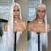 White Synthetic Lace Front Wigs for Women Girls Long Silky Straight Lace Wig Glueless Natural Hairline Wig Middle Part Heat Resitant Fiber Hair