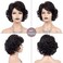 XIUFAXIRUSI XIUFAXIRUSIShort Dark Brown Curly Wigs for Women Wavy Full Hair Wig Natural Looking Synthetic Wig for Halloween Cosplay Daily Use