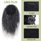 Drawstring Ponytail Extensions - Kinky Curly 16 Inch Ponytail Extension Curly Drawstring Ponytail For Black Women Dark Brown Ombre Gray Curly Wavy Natural Ponytail Extensions Synthetic