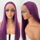 Purple Synthetic Lace Front Wig For Woman Wear And Go Glueless Wig Pre Plucked HD Transparent Lace Wig