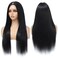 V Part Wigs Human Hair Straight Minimal/No Leave Out Upgrade U Part Wig for Black Women 200% Density Clip in Half Wig No Lace No Glue No Sew Natural Black 22 Inch
