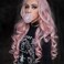 Pink Synthetic Wig for Women Long Wavy Light Pink Middle Part Wig Pre Plucked Synthetic Replacement Hair Heat Resistant Fiber Cosplay Makeup Wigs 24 Inch