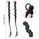 yueton 2PCS Braided Ponytail Hair Extensions Y2K Long Ponytail Extensions Braids Cool Fake Hairpieces Synthetic Hairpieces for Women