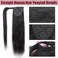 Straight Human Hair Ponytail Extension Human Hair Straight Wrap Around Ponytail Human Hair Ponytail with Magic Paste Wrap Around Natural Black Clip in Hair Extension for Women 22 Inch