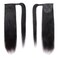 Straight Human Hair Ponytail Extension Human Hair Straight Wrap Around Ponytail Human Hair Ponytail with Magic Paste Wrap Around Natural Black Clip in Hair Extension for Women 22 Inch
