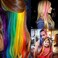 20 Pieces Colored Party Highlights Clip in Hair Extensions Women Girls 22 Inches Long Straight Colored Daily Party Rainbow Festivals Hair Accessories