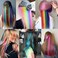 20 Pieces Colored Party Highlights Clip in Hair Extensions Women Girls 22 Inches Long Straight Colored Daily Party Rainbow Festivals Hair Accessories