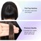 Kalyss Bob Short Synthetic Hair Wig for Black Women Heat Resistant With Hair Bangs (Black With Medium Auburn Brown Strips)