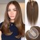 starluck 5x5 inch Lage Silk Base 14 Inch Real Human Hair Toppers for Women,60 Gram High volume, 100% Real Human Hair Toppers for Women with thinning hair hair loss（Brown, no Bangs