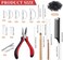 Fedmut Hair Extension Tools Kit, 5 Colors 1000Pcs Micro Silicone Rings Beads with Hair Extension Remove Pliers, Pulling Hook, Threads, Needle for Hair Extensions Hair Styling