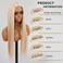 Blonde Long Straight Hair Wigs for Women Synthetic None Lace front Wig Mixed 613 Blonde Long Hair Wig Middle Part Natural Hairline Heat Resistant Fibers for Daily Use 24inch