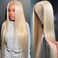 Blonde Long Straight Hair Wigs for Women Synthetic None Lace front Wig Mixed 613 Blonde Long Hair Wig Middle Part Natural Hairline Heat Resistant Fibers for Daily Use 24inch