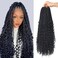 YEBO Goddess Box Braids Boho Braids Crochet Hair For Black Women Pre Looped, Knotless Boho Crochet Braids With Curly Ends, Bohemian Crochet Hair Box Braids(24 Inch (Pack of 8), 1B)
