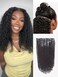 LUVME HAIR Curly Human Hair Clip in Extensions Fullness with 1 Pack 135g Seamless Kinky Curly Clip ins Human Hair 9pcs 16clips 18 inch