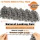 PHOCAS 3 Packs Gray Curly Crochet Hair for Women Deep Wave Crochet Hair Water Wave Crochet Braiding Hair Extensions(24Roots/Pack) 8Inch