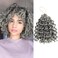 PHOCAS 3 Packs Gray Curly Crochet Hair for Women Deep Wave Crochet Hair Water Wave Crochet Braiding Hair Extensions(24Roots/Pack) 8Inch