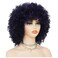 Afro Purple Curly Wig for Black Women Short Kinky Mixed Black Fluffy Wig Synthetic Heat Resistant Hair for Halloween Daily Use