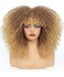 16 Inch Curly Wig Afro Curly Wigs for Black Women Afro Kinky Curly Wig With Bangs Full and Fluffy Glueless Wig Synthetic Hair Replacement Wigs for Cosplay and Daily (Ombre Blonde)