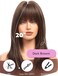 Dark Brown Wigs for Women layered Straight Wig with Bangs Natural Synthetic Hair