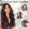 KooKaStyle Invisible Wire Hair Extensions with Transparent Headband Adjustable Size 4 Secure Clips Long Wavy Secret Wire Hairpiece 20 Inch Burgundy mix Dark Brown for Women