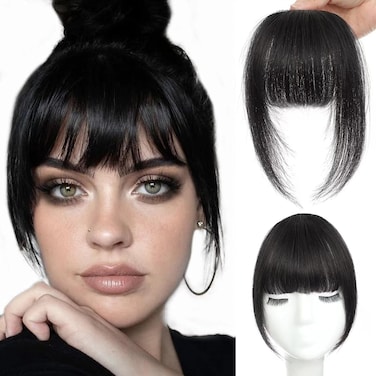 Clip In Bangs 100% Human Hair Bangs Clip In Hair Extensions Clip On Bangs French Brown Black Clip In Bangs Real Human Hair Fake Bangs For Natural Hair