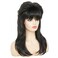 Black 80s Long Wig for Women Mullet Wigs Layered Funny Wig with Bangs Natural fluffy Synthetic Wig for Halloween Daily Party Use