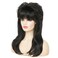 Black 80s Long Wig for Women Mullet Wigs Layered Funny Wig with Bangs Natural fluffy Synthetic Wig for Halloween Daily Party Use