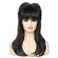 Black 80s Long Wig for Women Mullet Wigs Layered Funny Wig with Bangs Natural fluffy Synthetic Wig for Halloween Daily Party Use